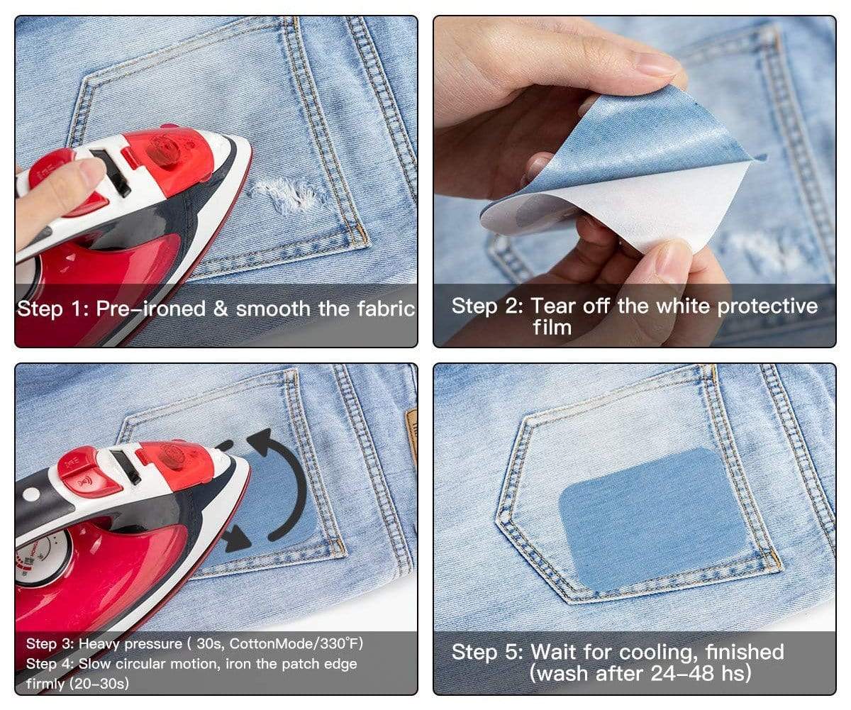 Iron-on Jeans Patches - Pack of 5 Iron-on Jeans Patches - Pack of 5