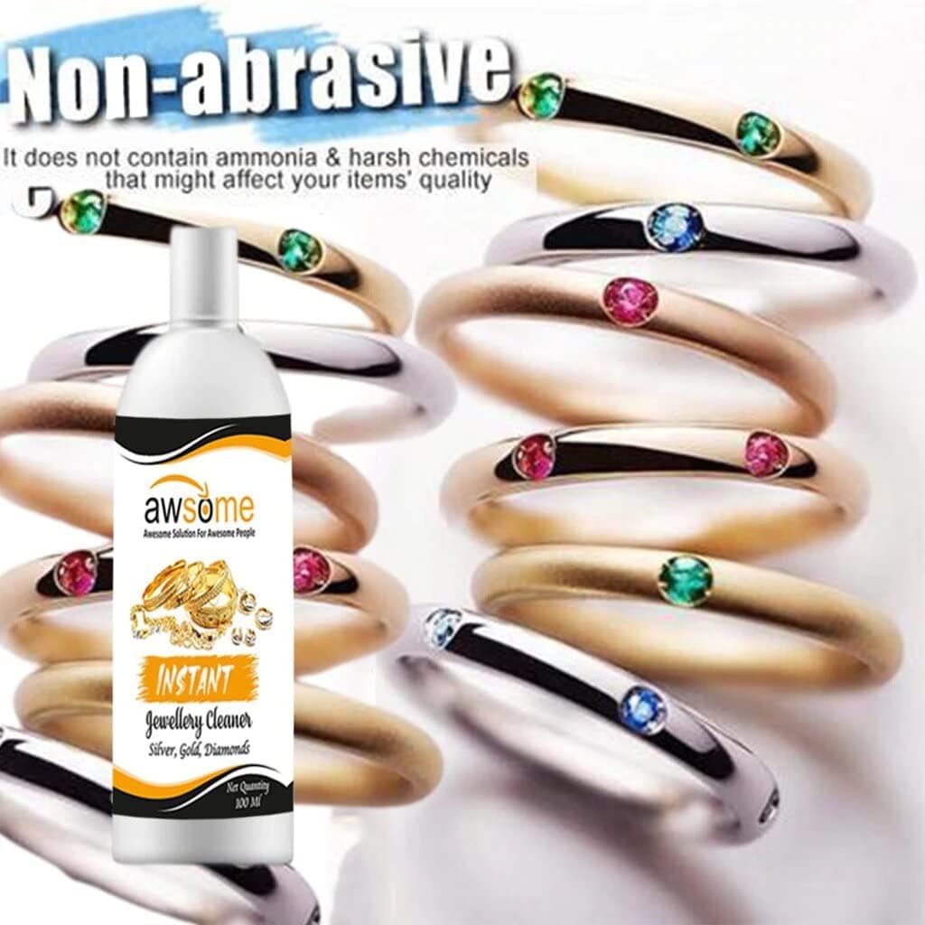 Jewelry Gold Silver Cleaner Polish Liquid Solution Jewelry Cleaner Polish Liquid - Pack of 2