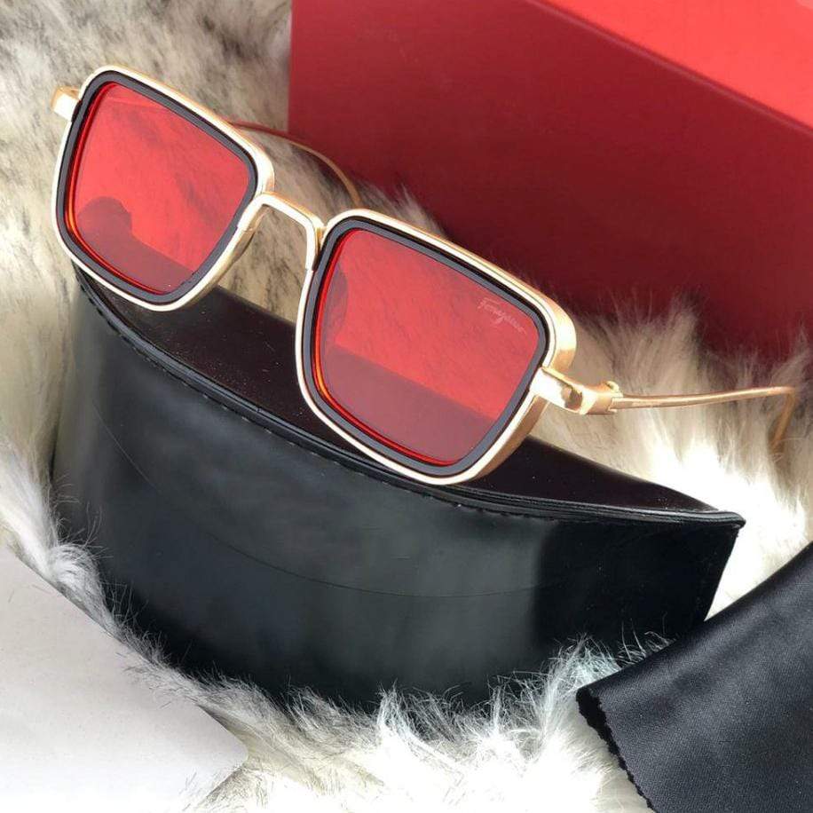 Kabir Singh Sunglasses Stylish Cool Goggles for Men Gold / Red Sunglasses