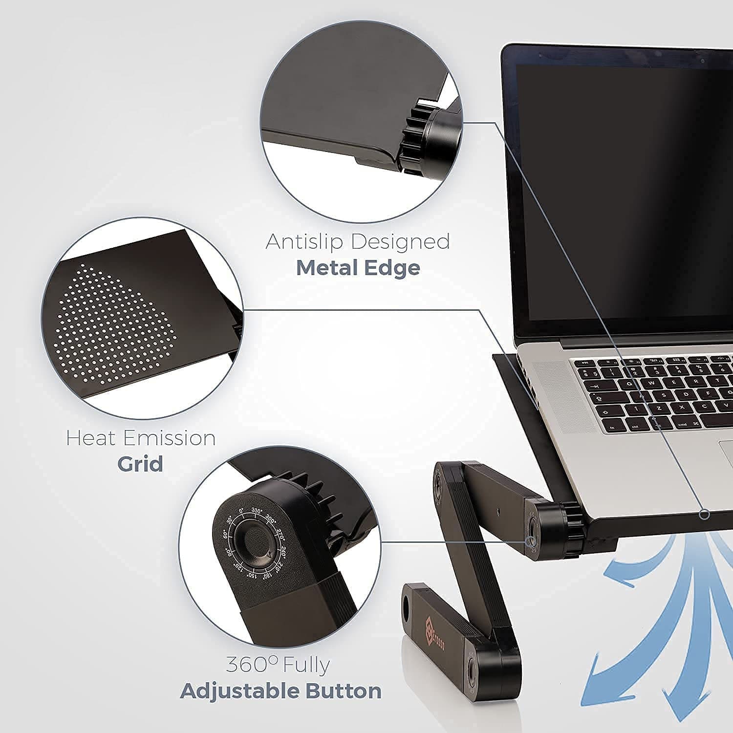 Laptop Stand Adjustable Height Foldable Portable Table Adjustable Foldable Laptop Stand