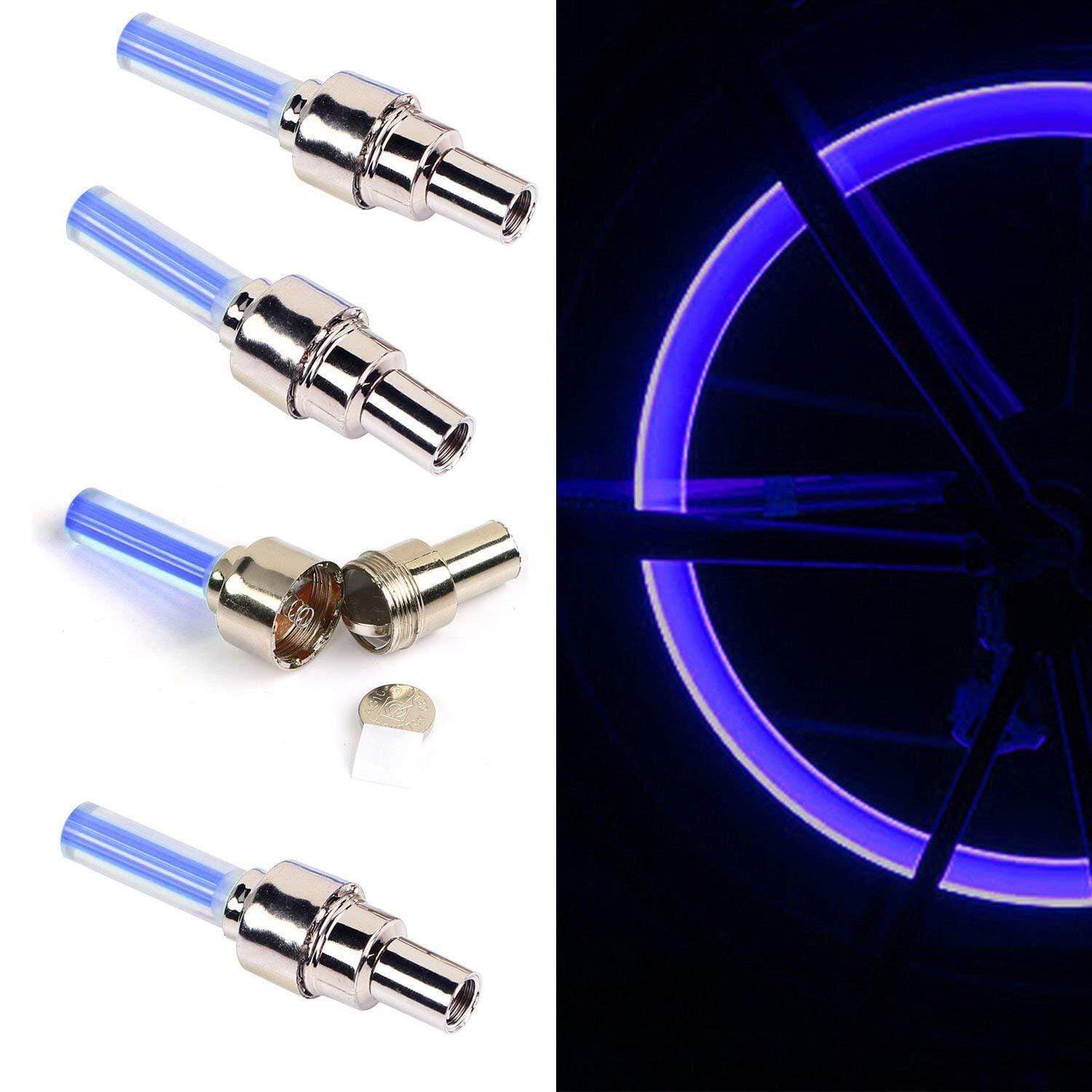 Led Wheel Lights for Car Bike Bicycle Motorcycle Tyre Light - Motion-activated Led Tire Valve Stem Lights Motion-activated Led Tire Valve Stem Lights - Pack of 4