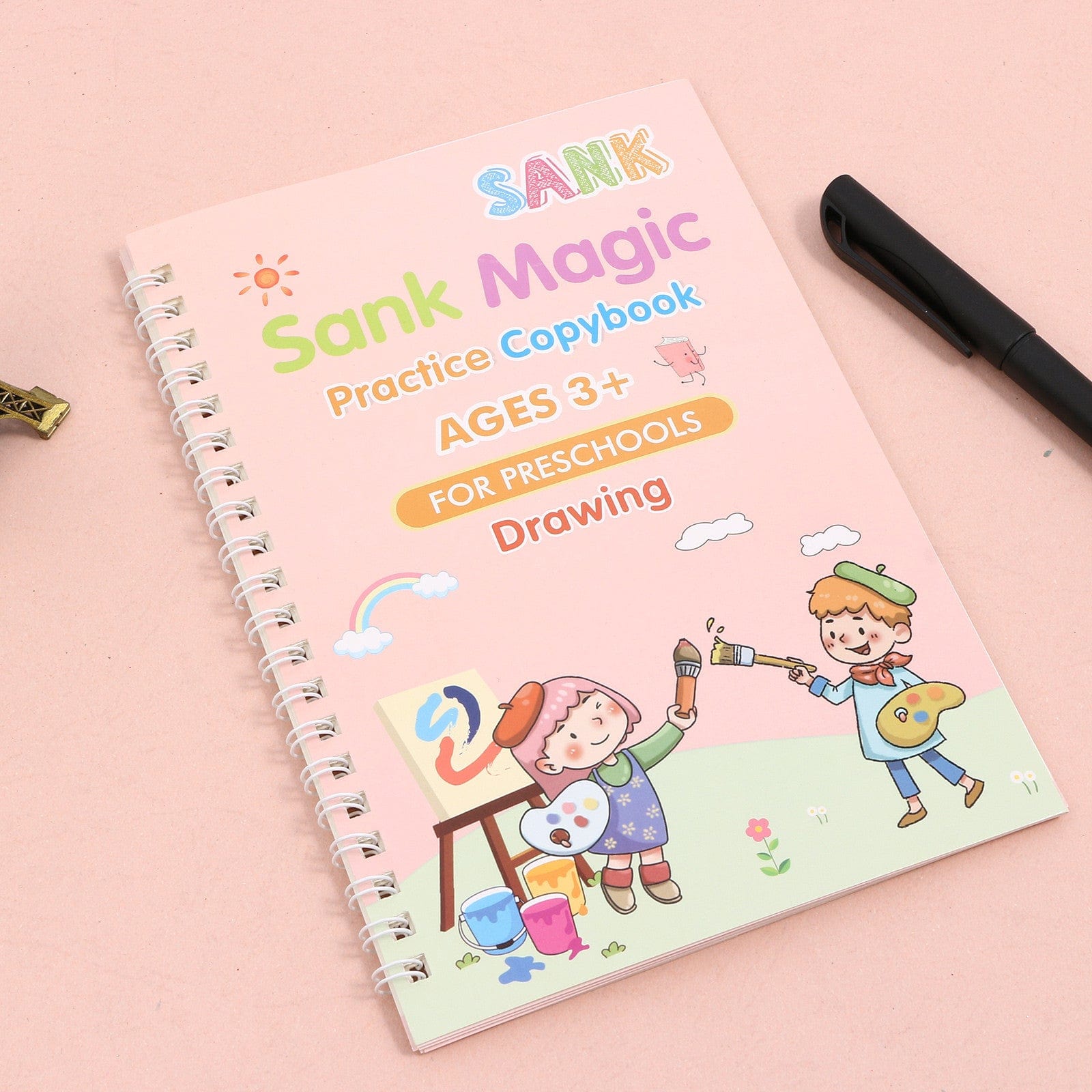 Magic Practice Copybook | Handwriting Practice Letters ABC Tracing Sheets kindergarten Magic Practice Copybook (4 BOOKS,1 PEN,1 GRIP,10 REFILL)