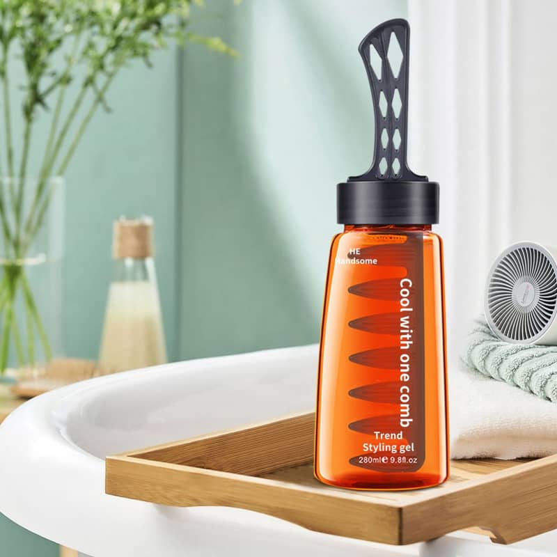 Men Hair Styling Wax Gel With Comb Natural Wet Look Hair Styling Gel With Comb