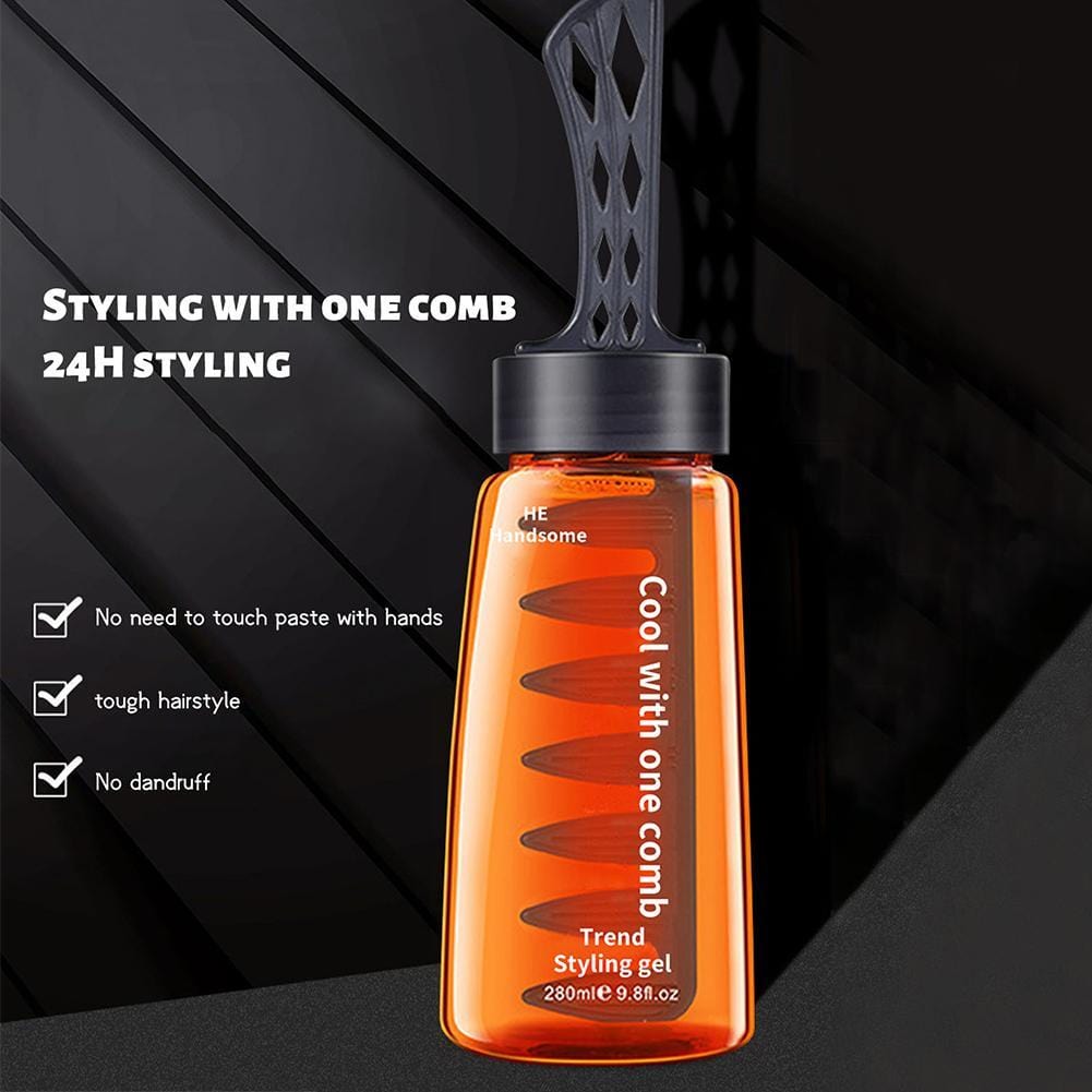 Men Hair Styling Wax Gel With Comb Natural Wet Look Hair Styling Gel With Comb