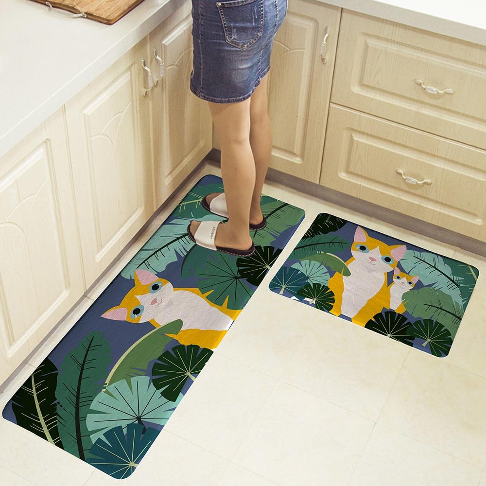 Microfiber Floor Anti Slip Mat Non Slip Kitchen Mat Cats vs Wild Microfiber Non-slip Kitchen Mat