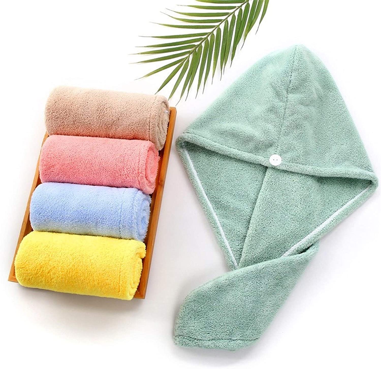 Microfiber Hair Towel Instant Quick Dry Towel Wrap Green Microfiber Hair Towel