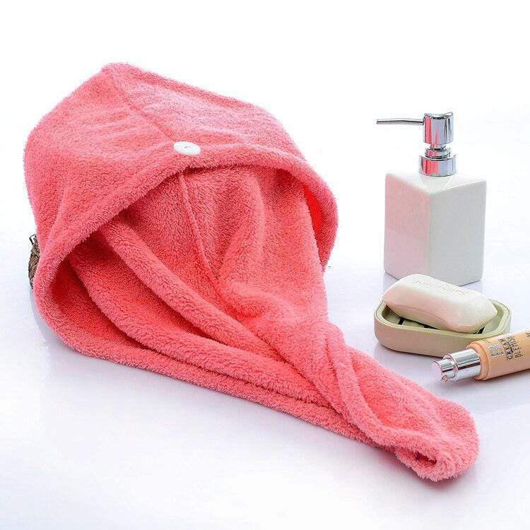 Microfiber Hair Towel Instant Quick Dry Towel Wrap Red Microfiber Hair Towel