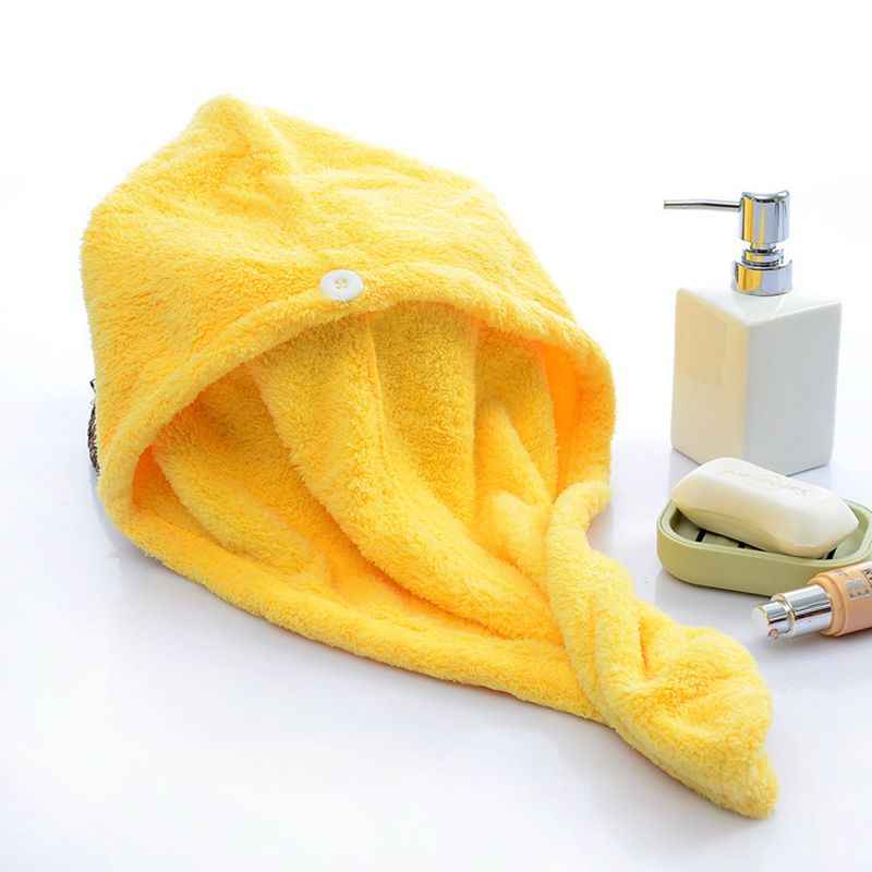 Microfiber Hair Towel Instant Quick Dry Towel Wrap Yellow Microfiber Hair Towel