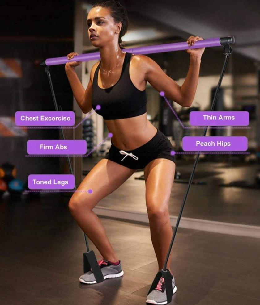 Pilates Bar Kit Home Gym Workout Equipment Portable Pilates Bar Kit