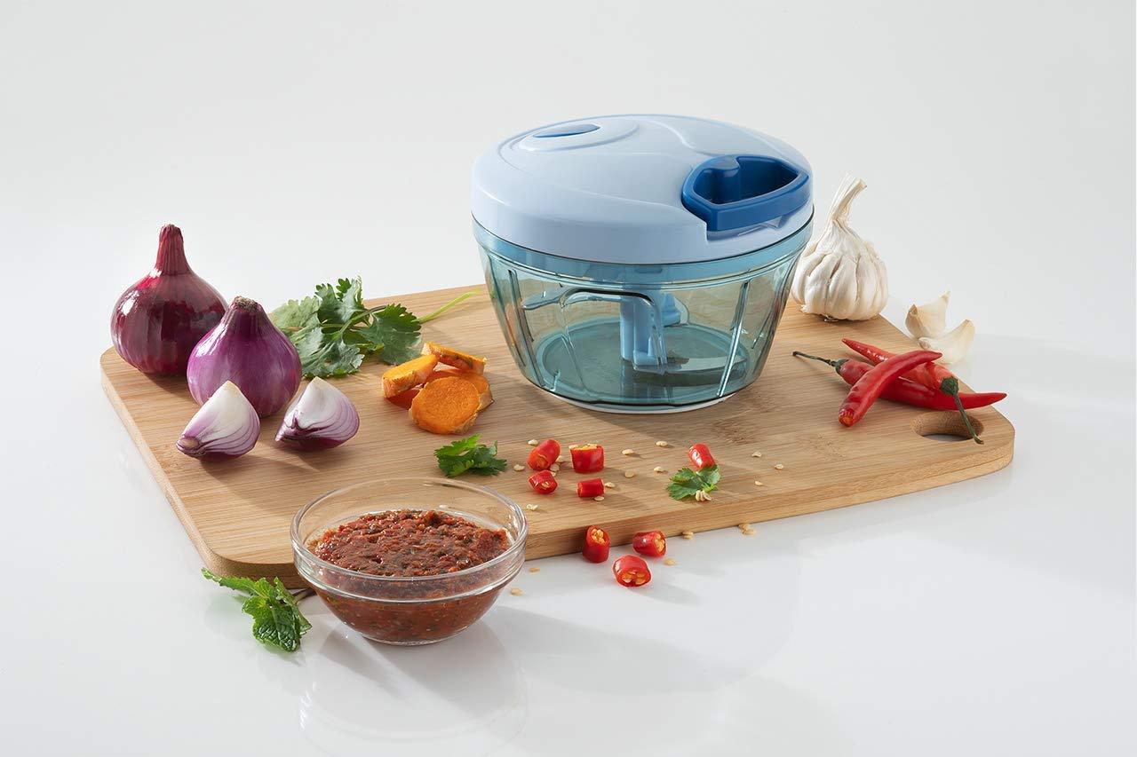 Pull Vegetable Cutter Chopper Onion Potato Food Manual Chopper Manual Meat Grinders Sea Blue Manual Vegetable Chopper