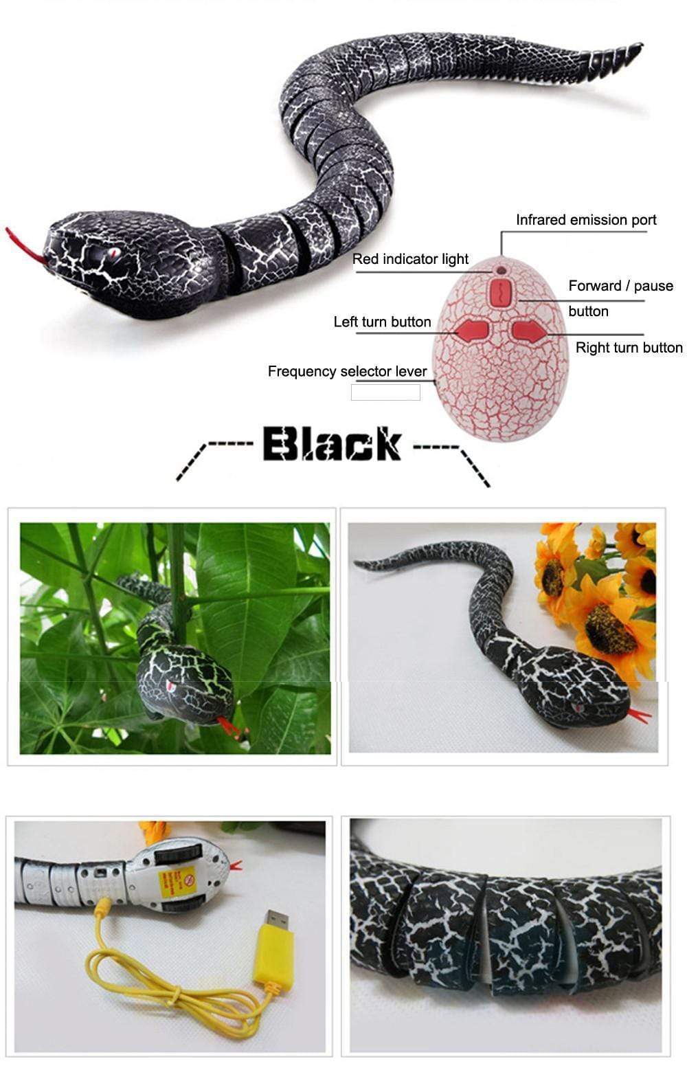 Remote Control Snake Toy Realistic Moving Cobra Snake Remote Control Snake Toy