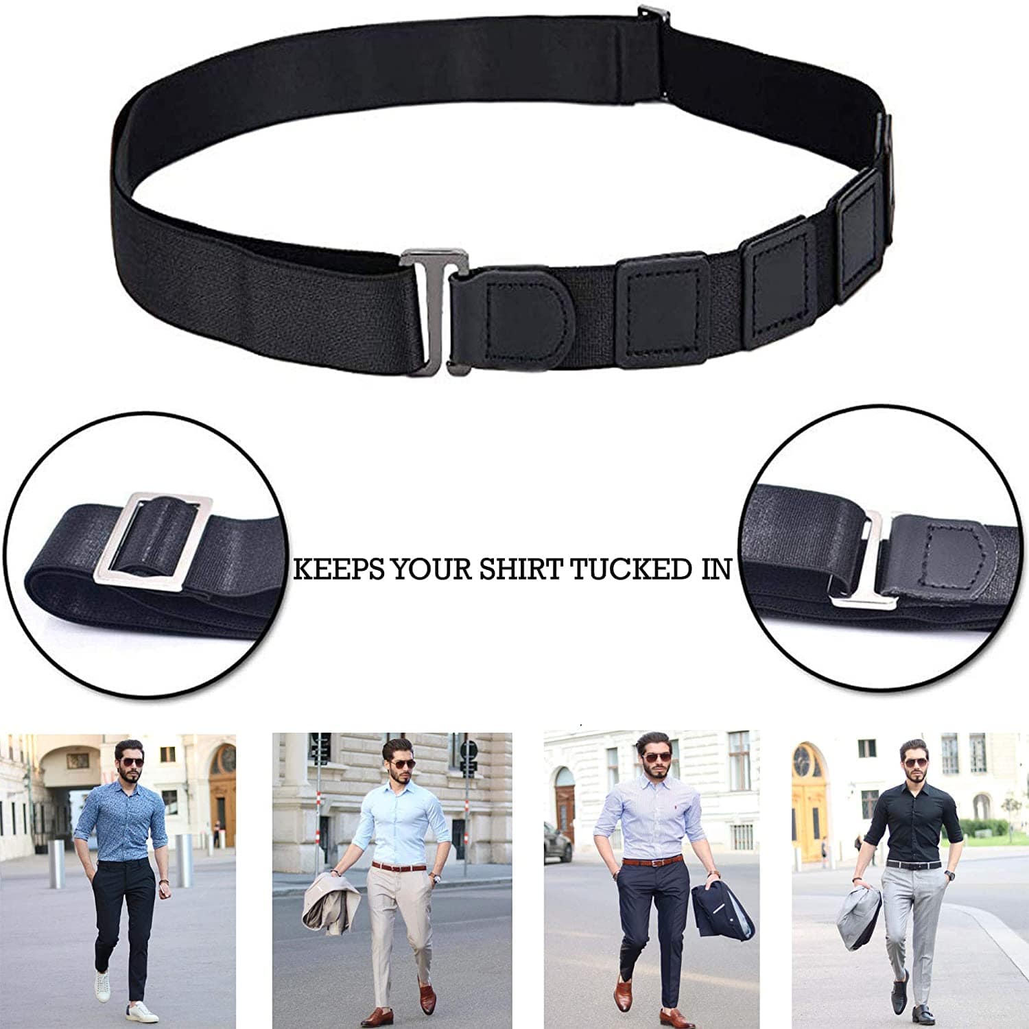 Shirt Stays Lock Holder - Shirt Tucker Belt (Pack of 2) Suspensores para hombre Shirt Tucker Belt (Pack of 2)