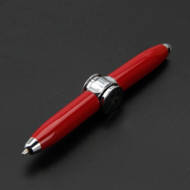 Spinning Ball Point Pen Metal Fidget Pen For Gift Fingertip Ballpen Red Spinning Ballpoint Fidget Pen