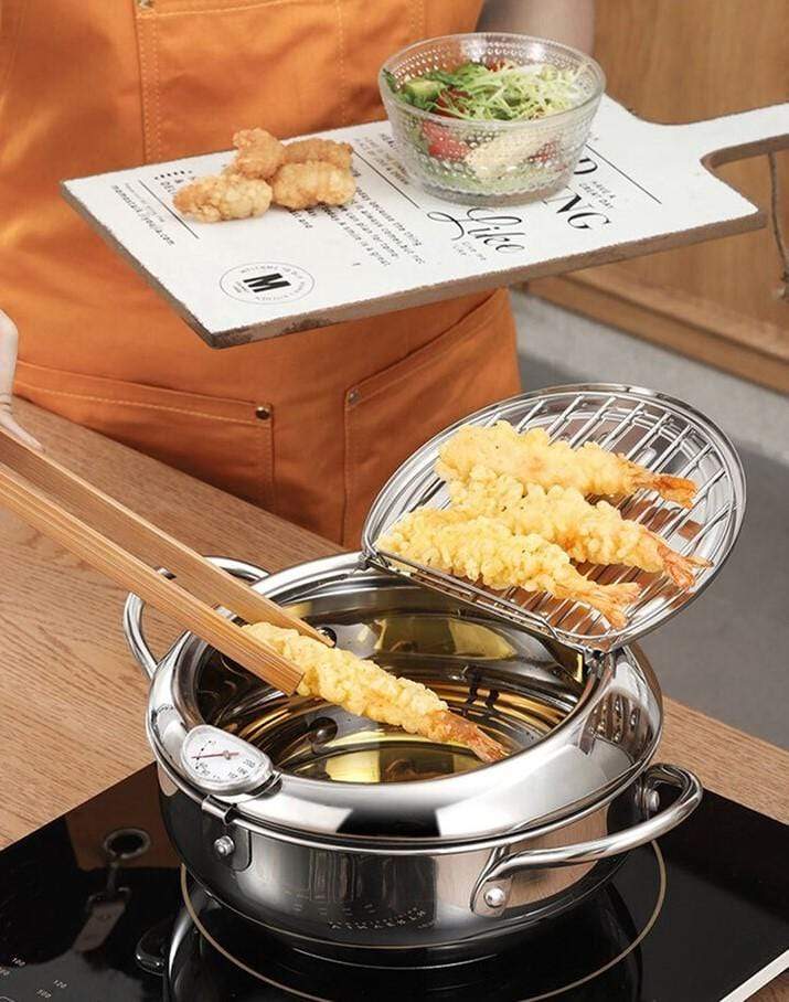 Stainless Steel Deep Frying Pot With Strainer Stainless Steel Deep Frying Pot With Strainer