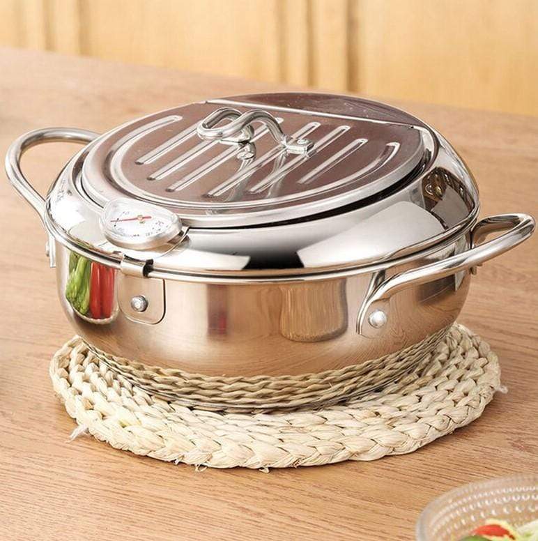 Stainless Steel Deep Frying Pot With Strainer Stainless Steel Deep Frying Pot With Strainer