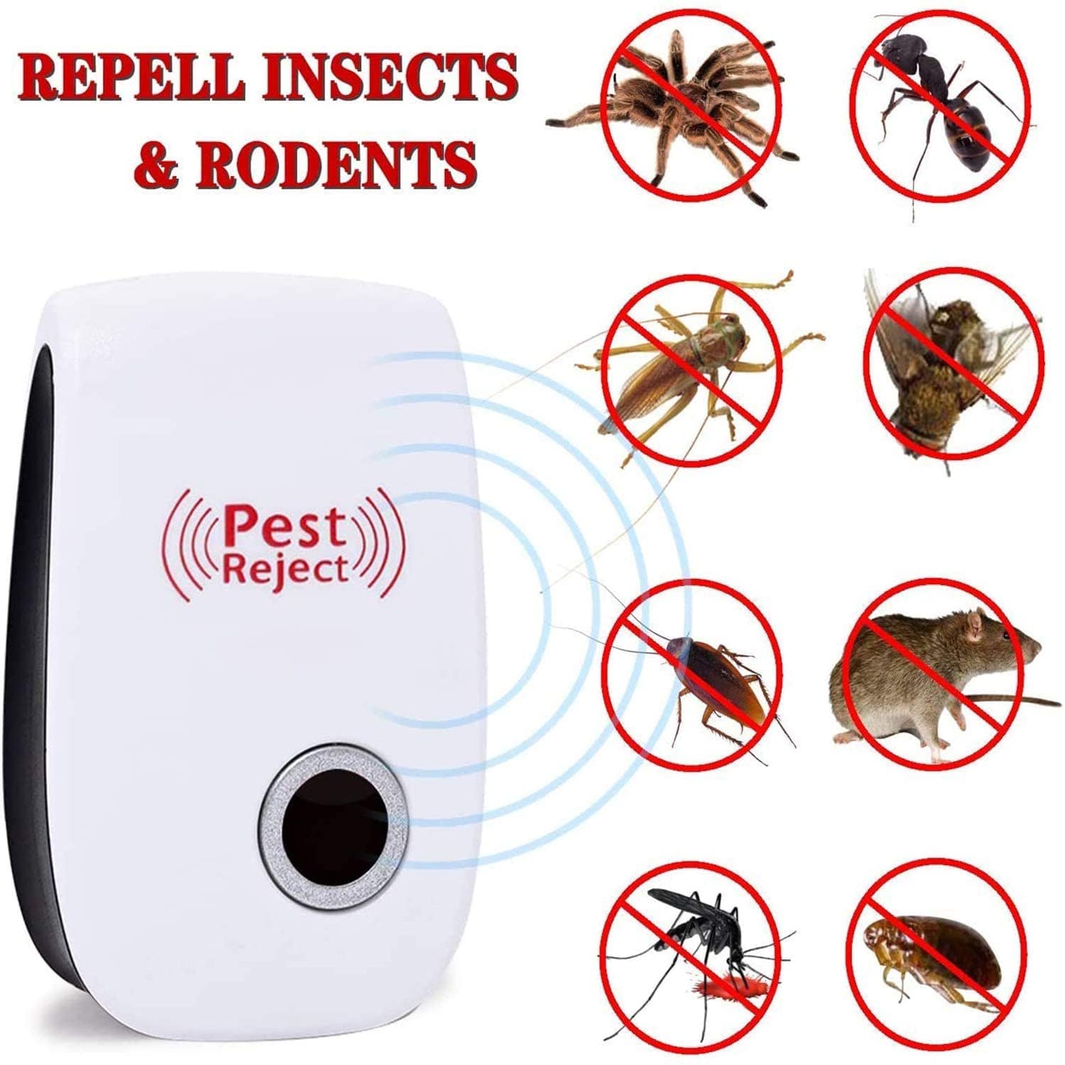 Ultrasonic Pest Repeller Ant Rat Bug Repellent - Pest Reject - Pack of 2 Ultrasonic Pest Repeller - Pack of 2