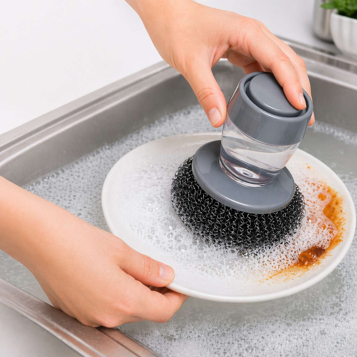 Soap Dispensing Palm Scrubber (Set of 2)