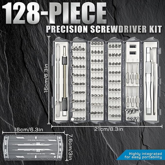 128 in 1 Mini Screwdriver Set | Screw Driver Dril Bits Mini Magnetic Tools Precision Tools 128 in 1 Mini Screwdriver Set