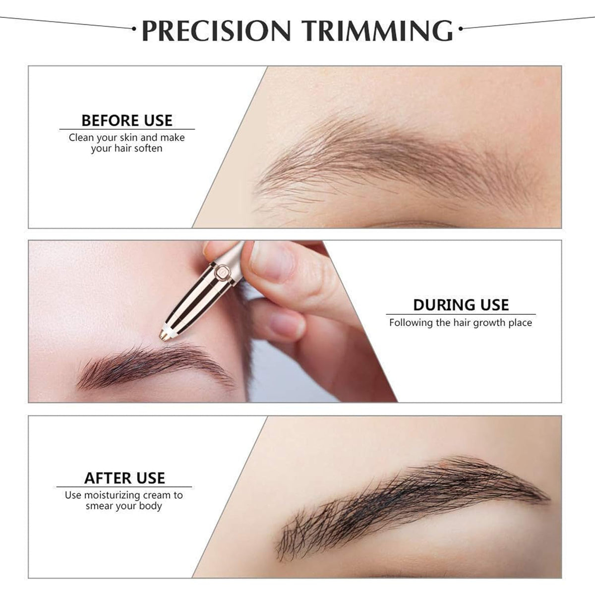 2 in 1 Painless Hair Remover | Hair Removal Facial Eyebrow Trimmer Upper Lip Razor Machine 2 in 1 Painless Hair Remover
