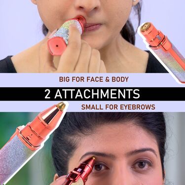 2 in 1 Painless Hair Remover | Hair Removal Facial Eyebrow Trimmer Upper Lip Razor Machine - 2 in 1 Painless Hair Remover