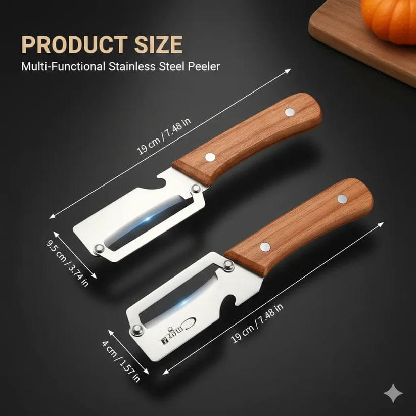 2 in 1 Stainless Steel Peeler (Pack of 2) | Peeler Knife Potatoes Stainless Steel Peeler Carrots Kitchen Tool Manual Knife Sharpeners 2 in 1 Stainless Steel Peeler (Pack of 2)