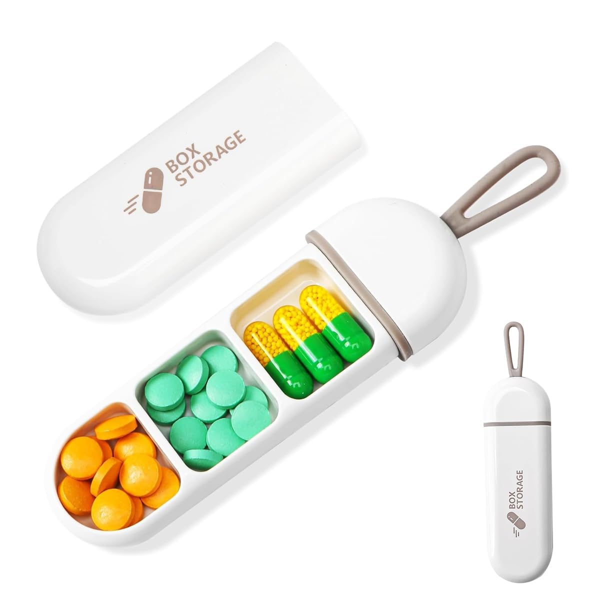 3-Compartment Pill Organizer Box | Pill Box Medication Organizer Medicine Case Box Health 3-Compartment Pill Organizer Box