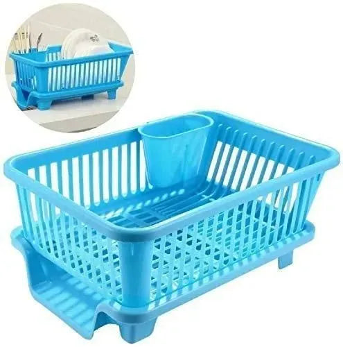 3 in 1 Kitchen Dish Drainer | Kitchen Items Dish Rack Sink Drainer Drying Utensil Holder Kitchenware 3 in 1 Kitchen Dish Drainer