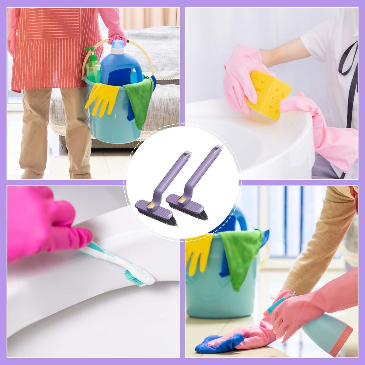 360° multifunctional cleaning brush (Set of 2) | Bathroom Cleaning Brush Tiles Toilet Cleaner Scrubber 360° multifunctional cleaning brush (Set of 2)