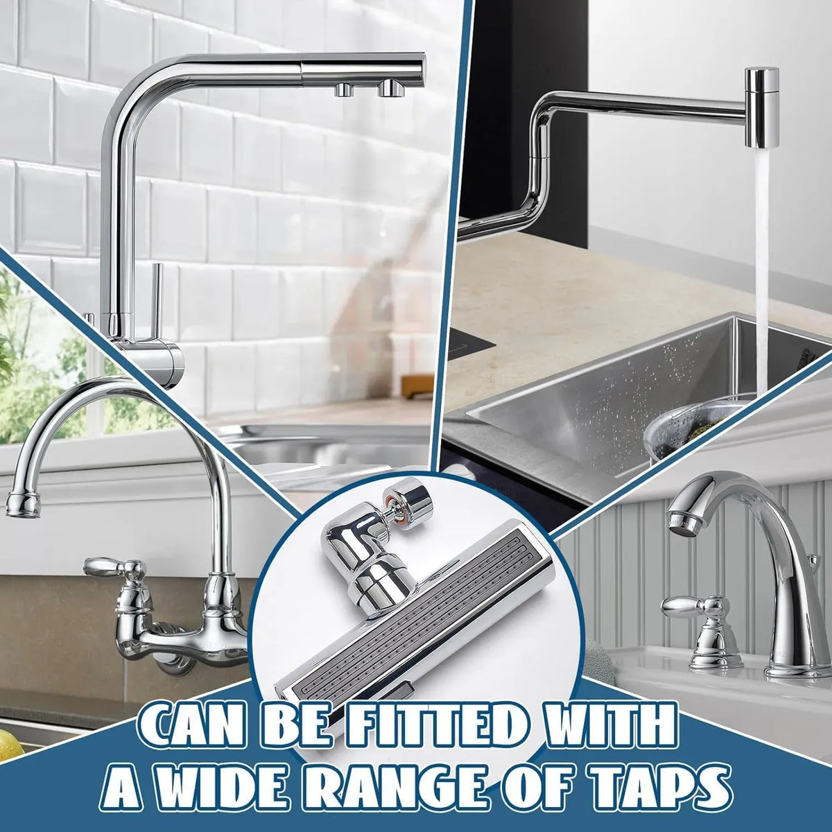 360° Swivel Faucet Extender | Kitchen Tap Sink Faucet Extender Water Wahing Basin Faucets 360° Swivel Faucet Extender