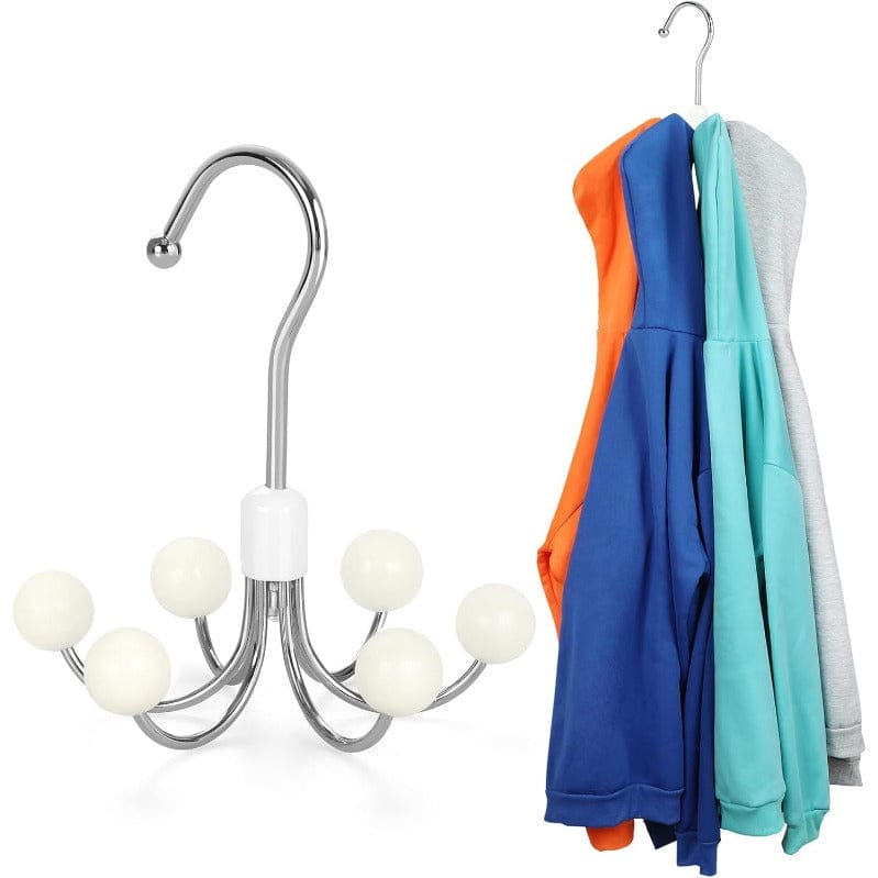 360° Swivel Hoodie & Purse Organizer (Set of 2) | Wood Hanger Plastic Hooks Wardrobe Hangers 360° Swivel Hoodie & Purse Organizer (Set of 2)
