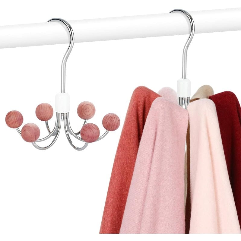 360° Swivel Hoodie & Purse Organizer (Set of 2) | Wood Hanger Plastic Hooks Wardrobe Hangers Peach 360° Swivel Hoodie & Purse Organizer (Set of 2)