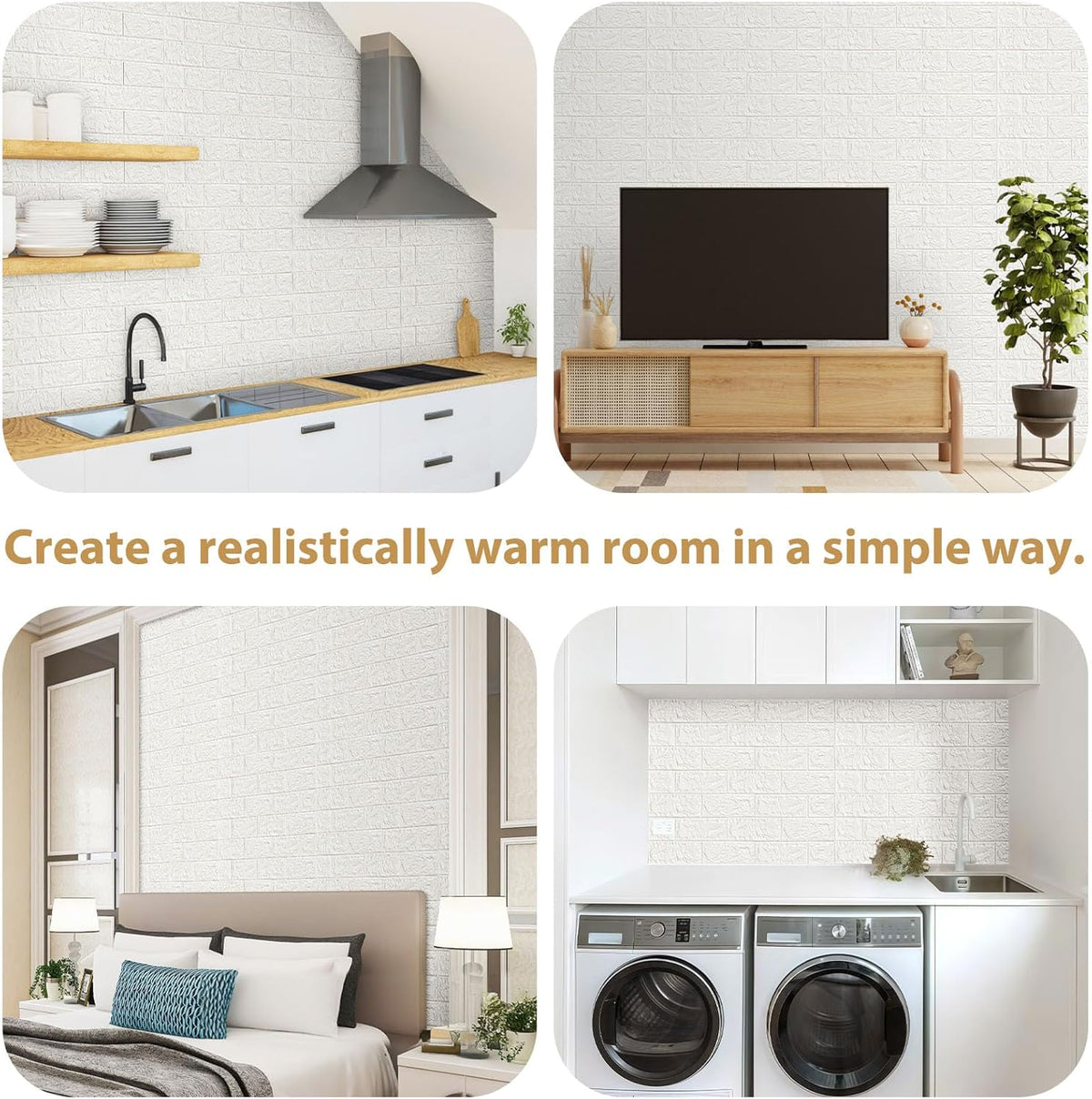 3D Foam Brick Wallpaper (Set of 2) - 77x70 cms | 3d Wallpaper White Wall Stickers Home decor Self Adhesive 3D Foam Brick Wallpaper (Set of 2) - 77x70 cms