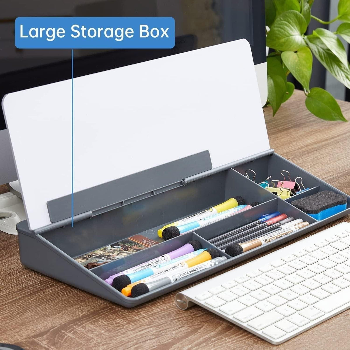4-in-1 Storage Desk Board | White Board Writing Smart Magnetic Desk With Stand 4-in-1 Storage Desk Board
