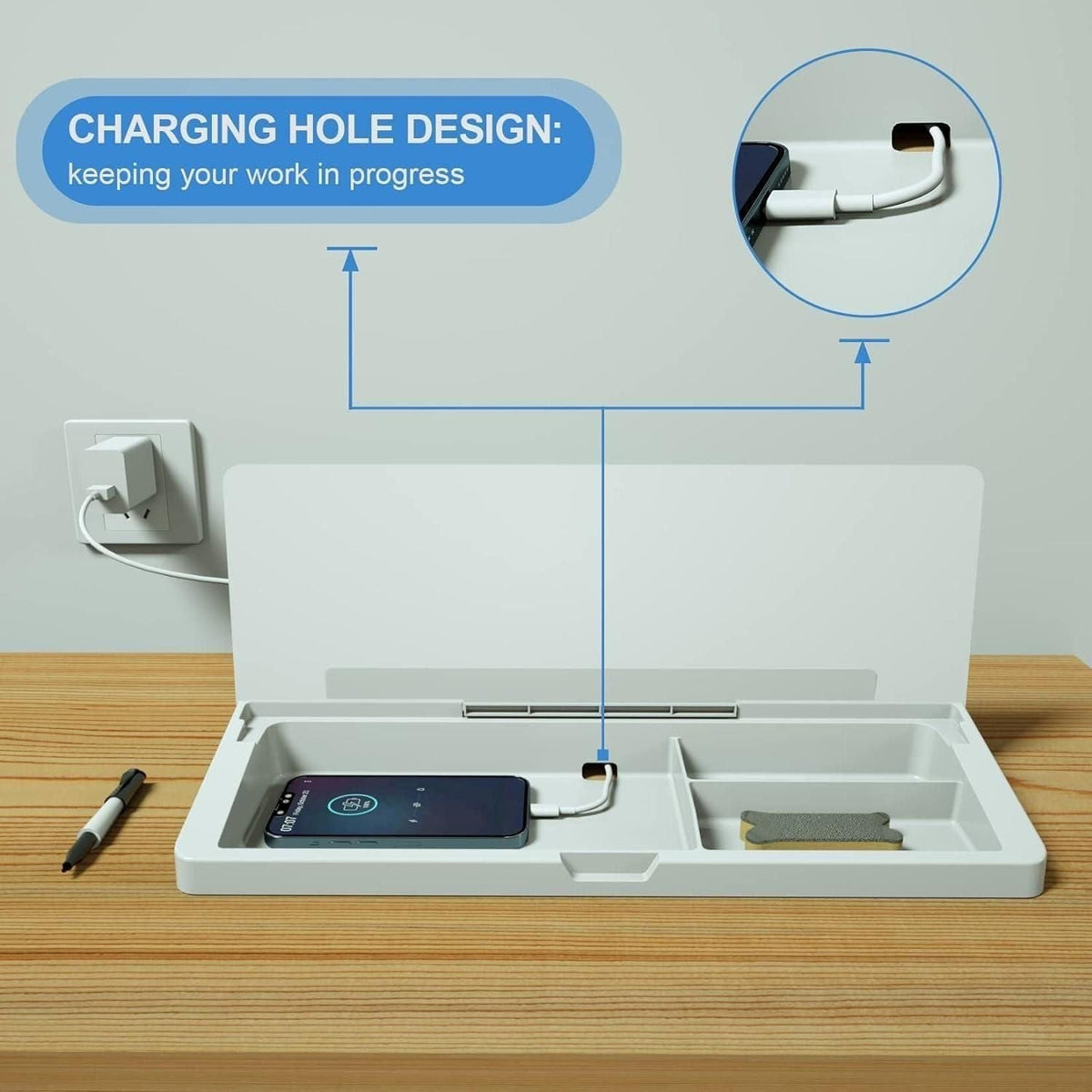 4-in-1 Storage Desk Board | White Board Writing Smart Magnetic Desk With Stand 4-in-1 Storage Desk Board