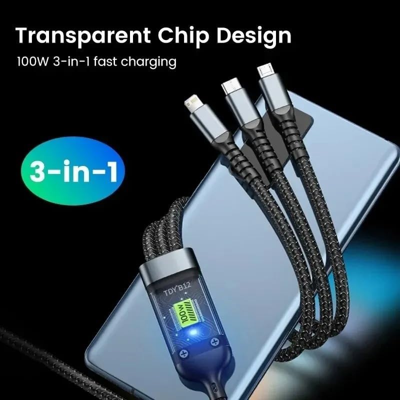 3-in-1 Fast Charging Cable (Set of 2)