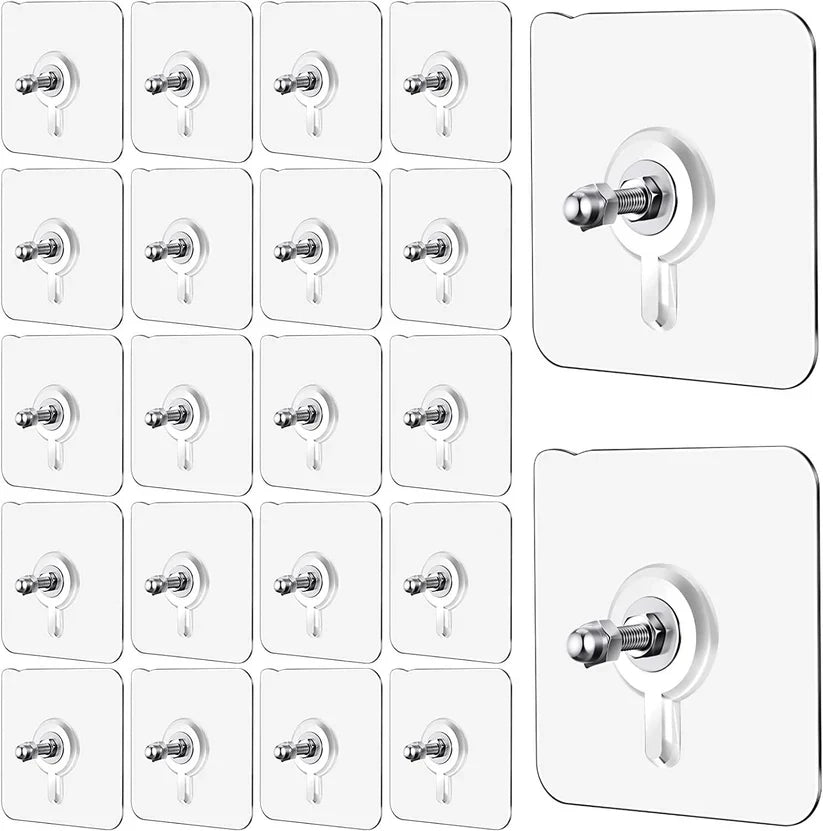 Adhesive Wall Hooks, No-Drilling Waterproof Screw for Hanging