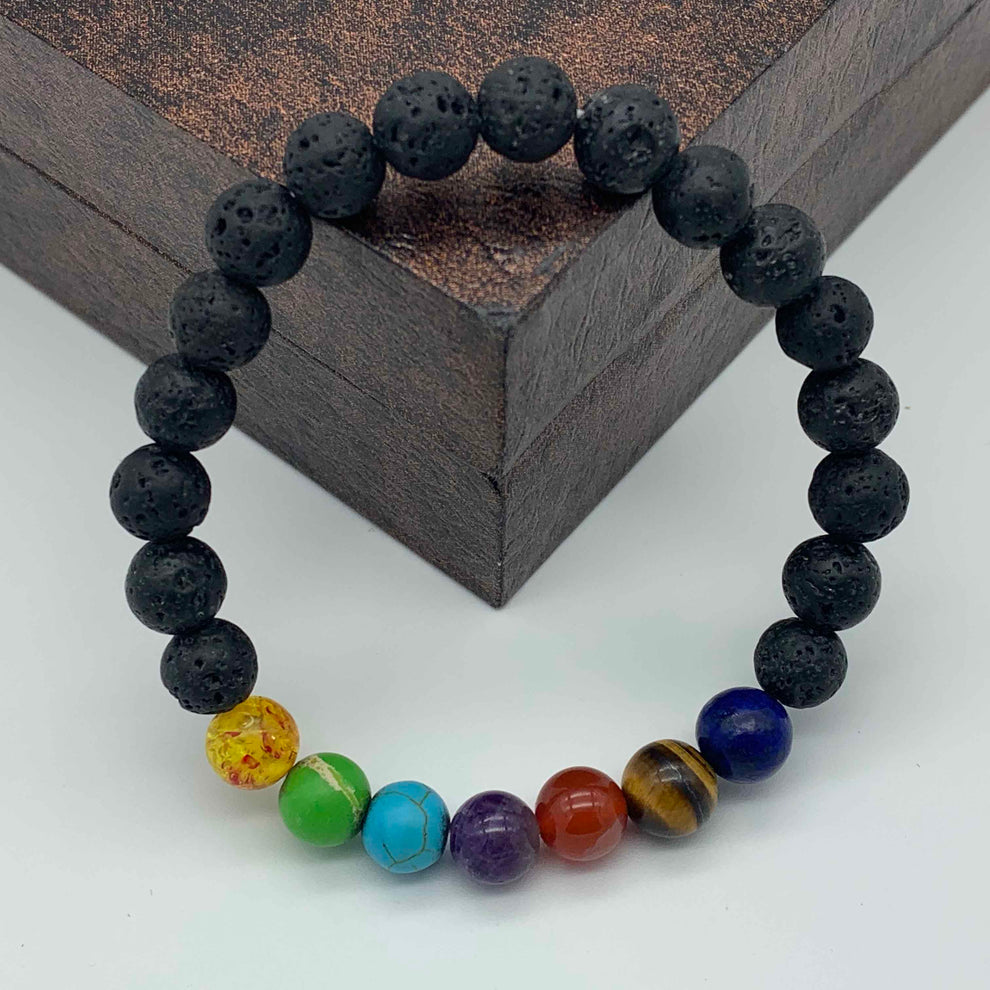7 Chakra Energy Bracelet | 7 Chakra Bracelet Stone Tiger Eye Healing Silver Stone Bracelet - 7 Chakra Energy Bracelet