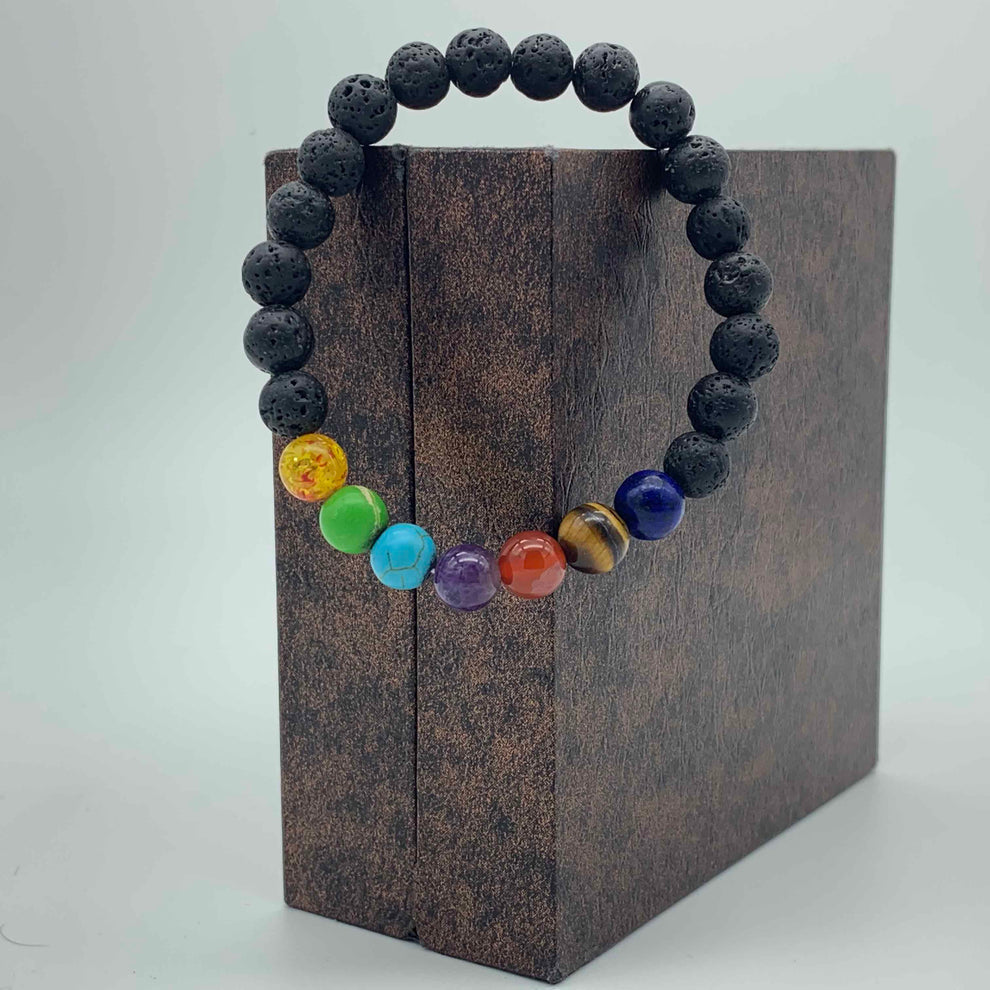 7 Chakra Energy Bracelet | 7 Chakra Bracelet Stone Tiger Eye Healing Silver Stone Bracelet - 7 Chakra Energy Bracelet