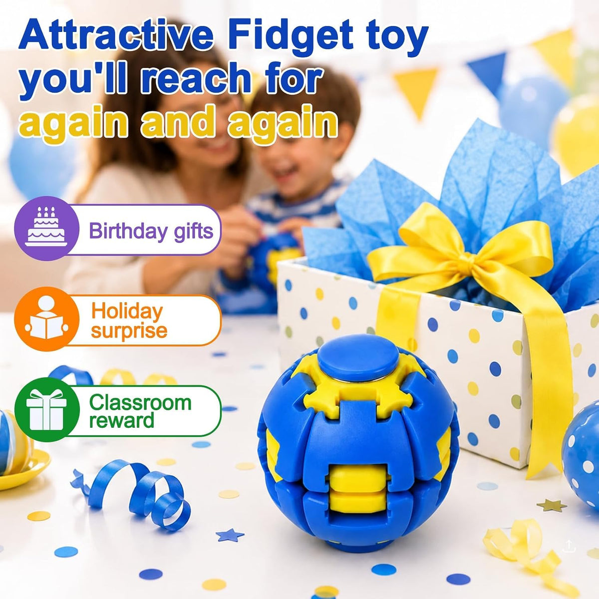 3D Press-to-Spin Fidget Ball