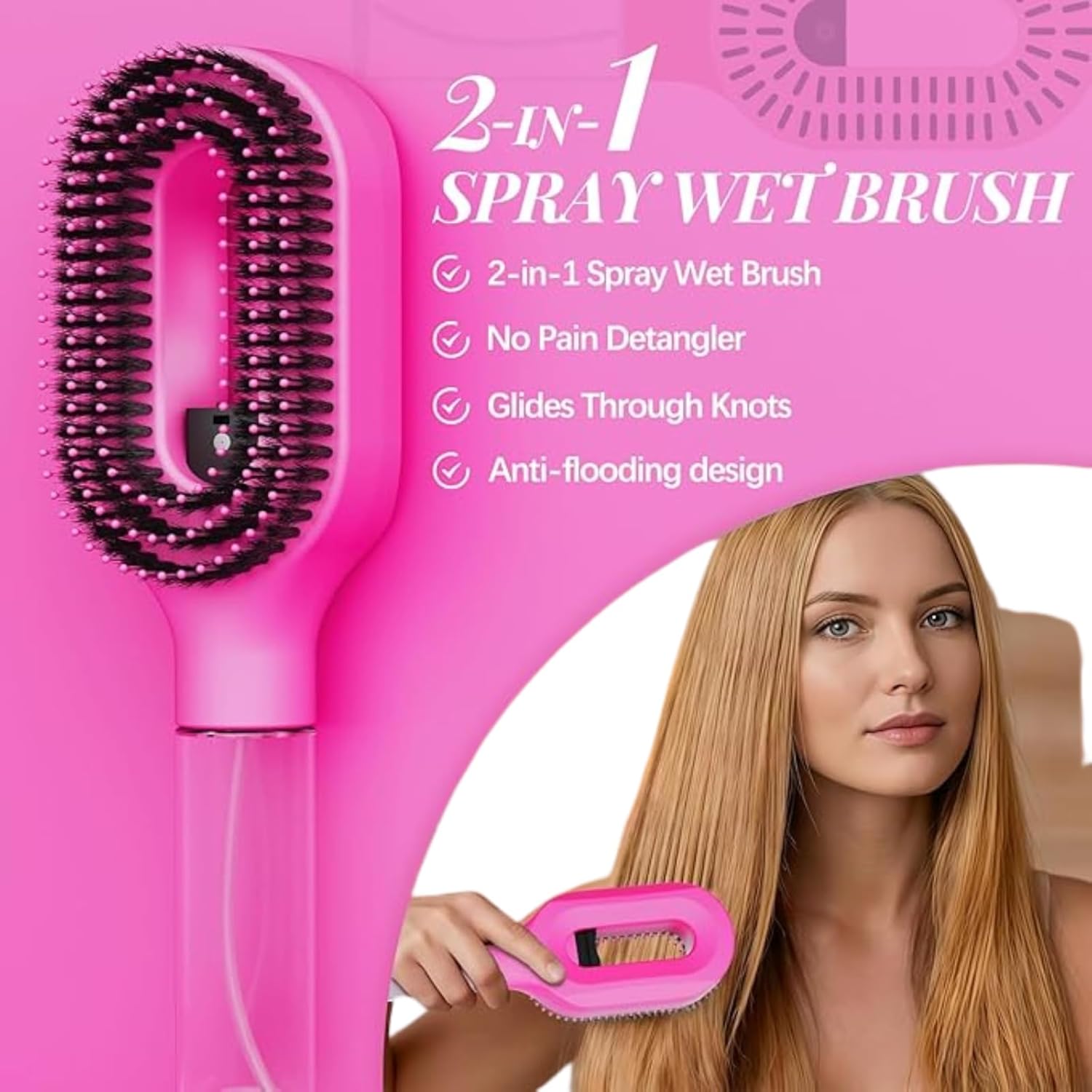 2-in-1 Spray Detangling Brush