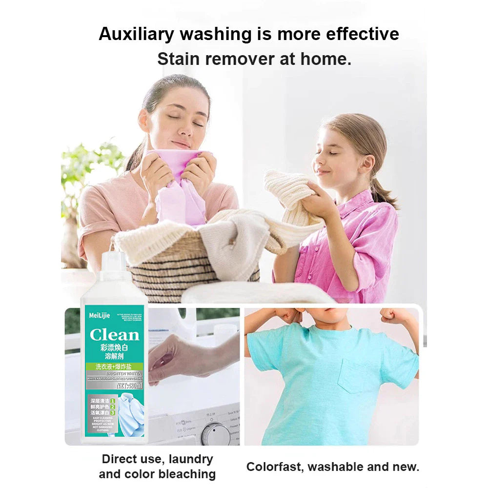 8 In 1 Colour Bleach Stain Remover (Pack of 2) | Stain Remover For Clothes Removal Products Oil Stain Laundry Bleach - Clean 8 in 1 Colour Bleach Stain Remover (Pack of 2)