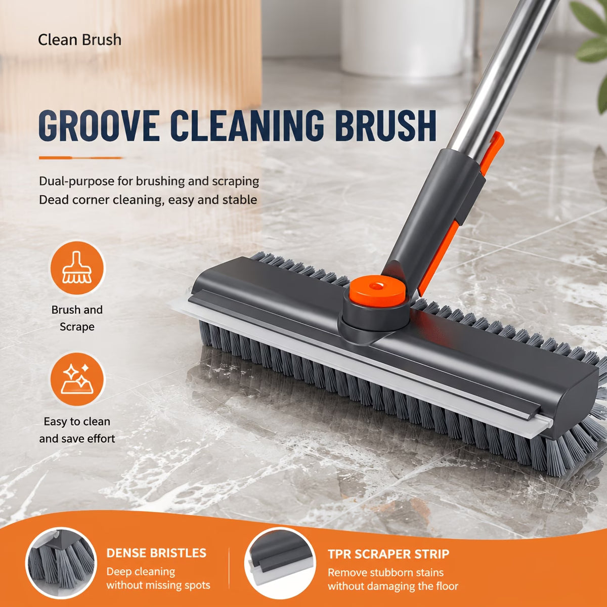 360º Rotating Floor Scrub Brush