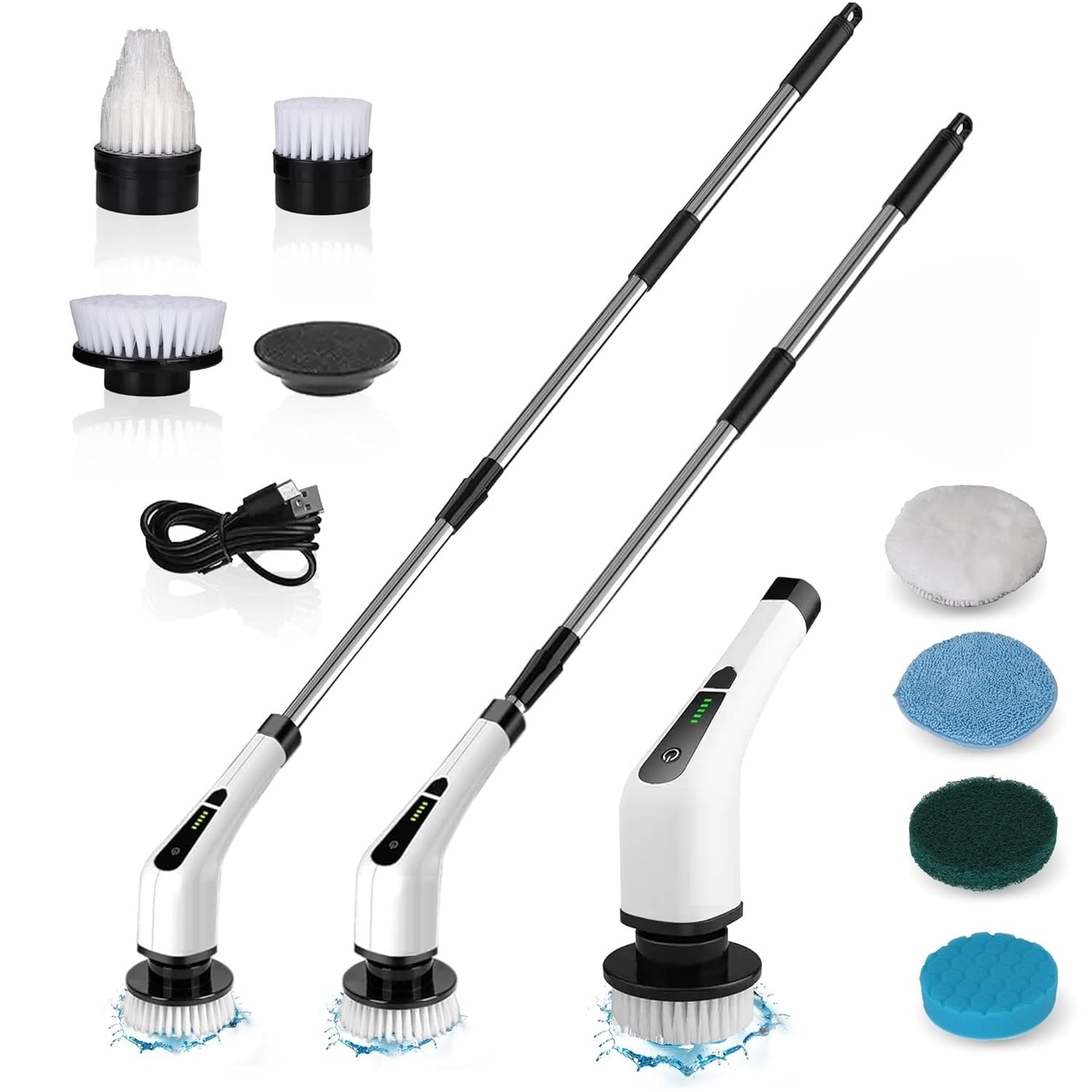 9-in-1 Electric Spin Scrubber | Floor Cleaning Mop Cleaner Bathroom Brush Maintenance - 9-in-1 Electric Spin Scrubber