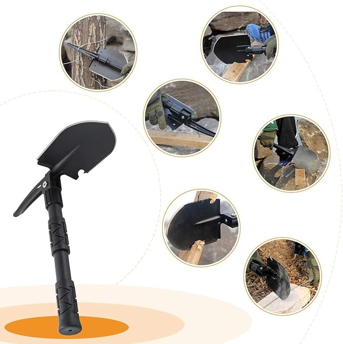 9-in-1 Mini Folding Shovel | Snow Shovel Car Portable Flodable Shovel Lightweight - 9-In-1 Mini Foldable Showel