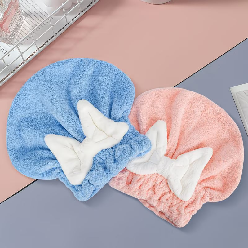 Microfiber Hair Towel Cap (Set of 2)