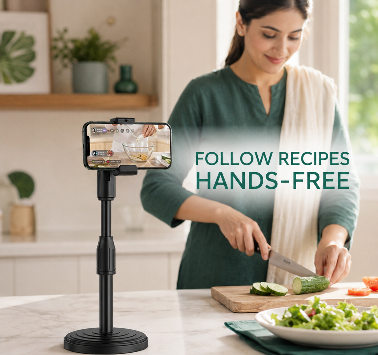 Height Adjustable Mobile Stand Holder (Set of 2)