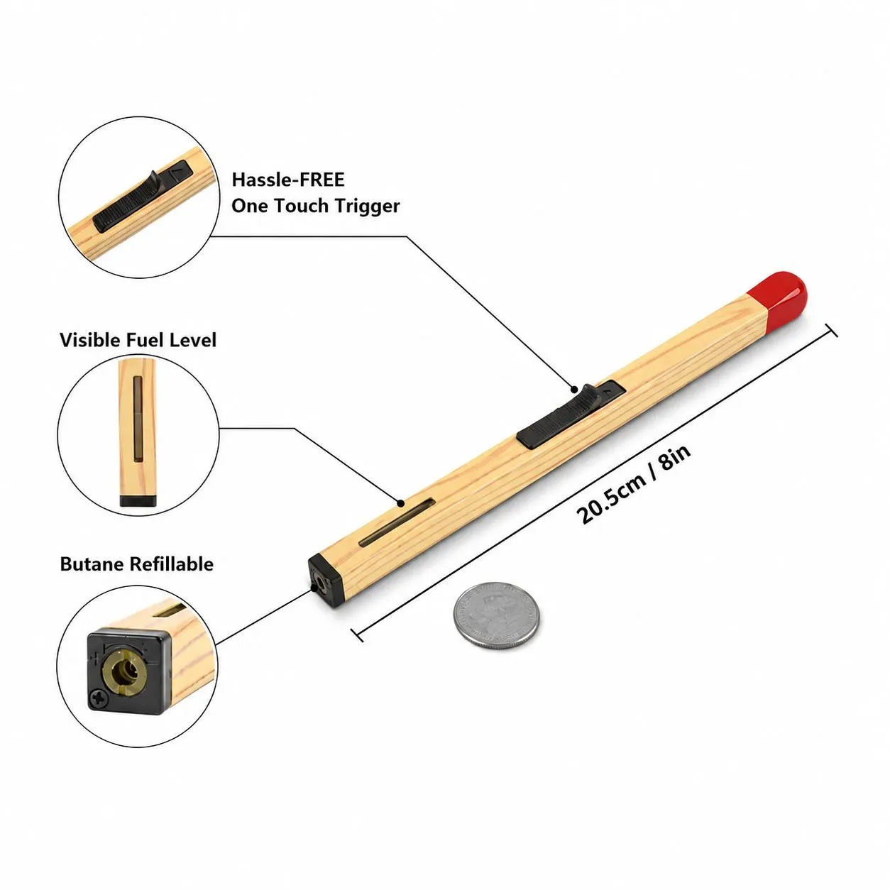 Match Stick Shaped Butane Lighter