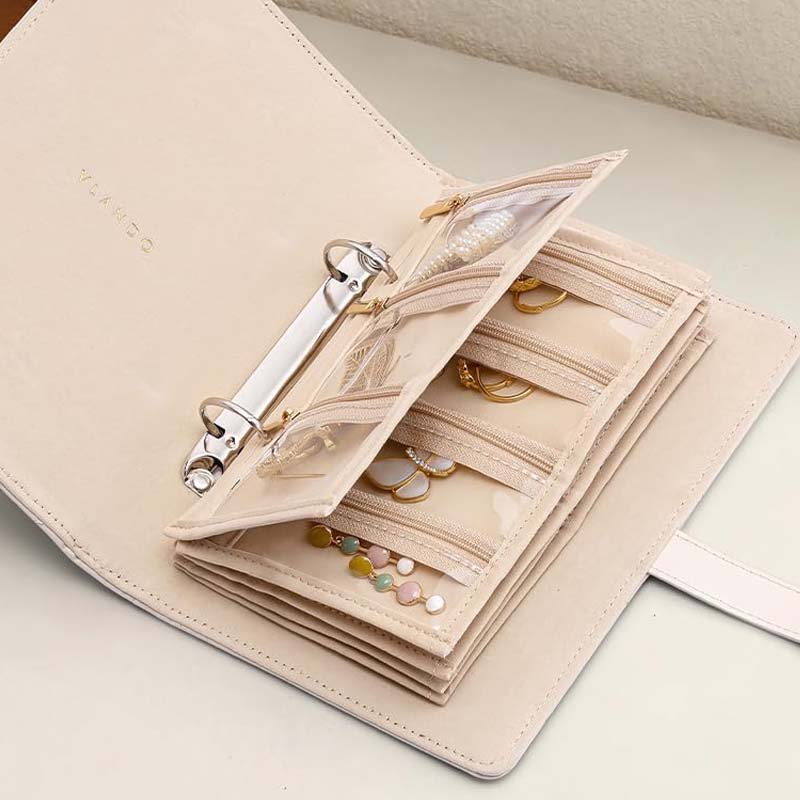 Portable Leather Jewelry Storage Book