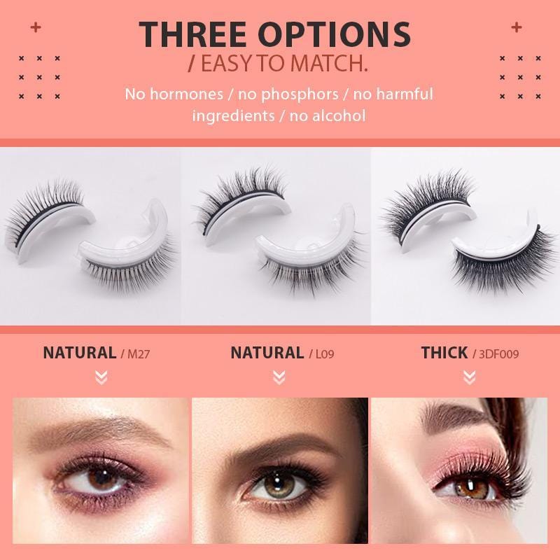 Adhesive Eyelashes False Natural Eyelashes Extension Makeup Lashes - Self-adhesive Reusable Eyelashes Self-adhesive Reusable Eyelashes