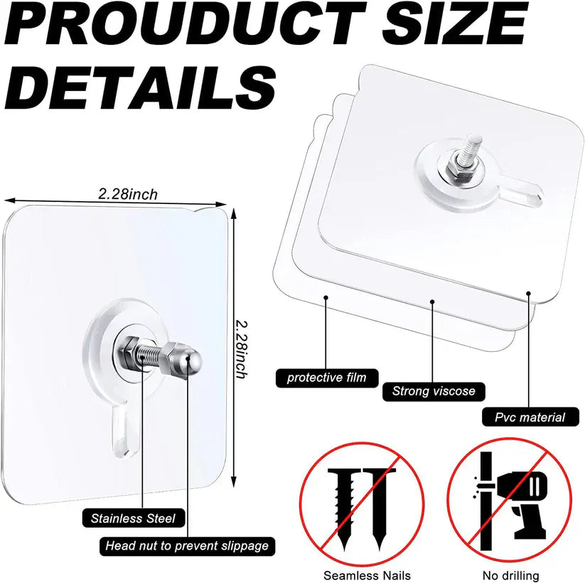Adhesive Wall Hooks, No-Drilling Waterproof Screw for Hanging adh hook Adhesive Wall Hooks, No-Drilling Waterproof Screw for Hanging